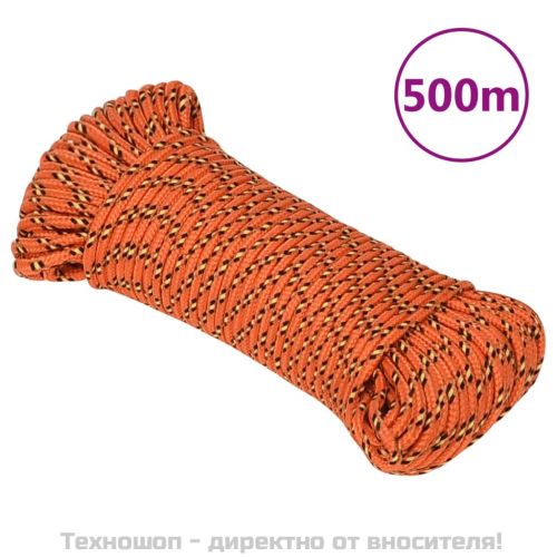 Въже за лодка оранжево 3 мм 500 м полипропилен