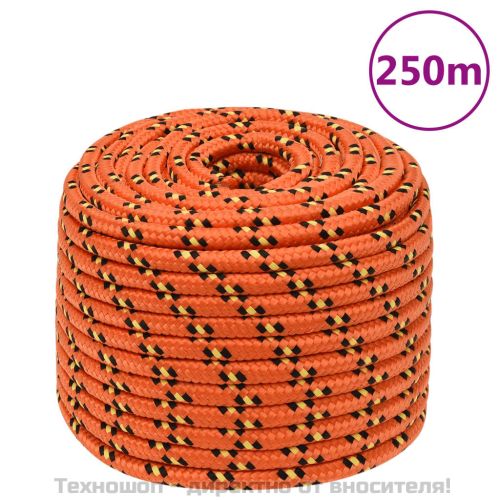 Въже за лодка оранжево 14 мм 250 м полипропилен