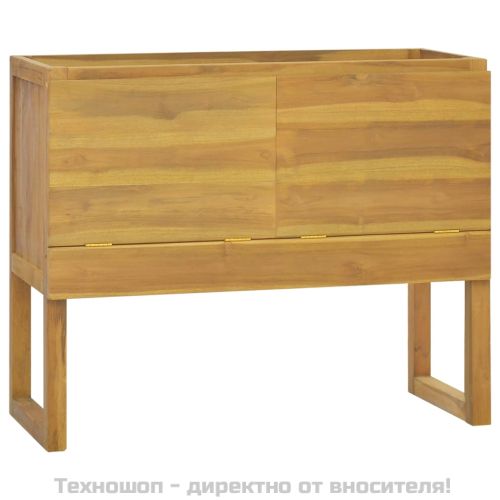 Шкаф за баня, 90x40x75,5 см, тиково дърво масив