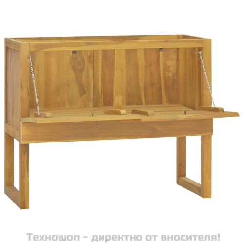 Шкаф за баня, 90x40x75,5 см, тиково дърво масив
