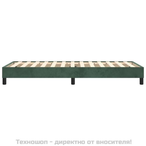 Рамка за легло с пружини, тъмнозелена, 80x200 см, кадифе