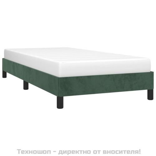 Рамка за легло без матрак, тъмнозелена, 80x200 см, кадифе
