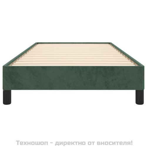 Рамка за легло без матрак, тъмнозелена, 80x200 см, кадифе