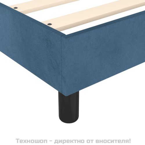 Боксспринг легло с матрак, тъмносиньо, 80x200 см, кадифе