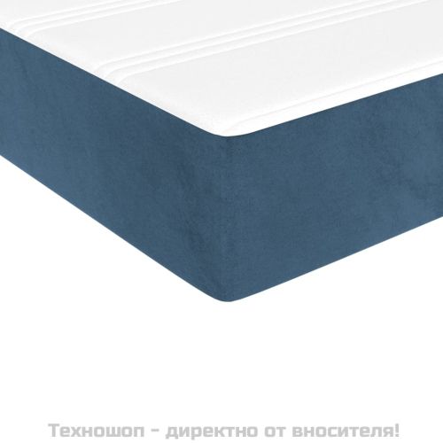 Боксспринг легло с матрак, тъмносиньо, 80x200 см, кадифе
