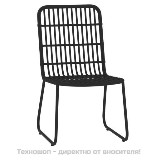 Градински трапезен комплект, 7 части, черен