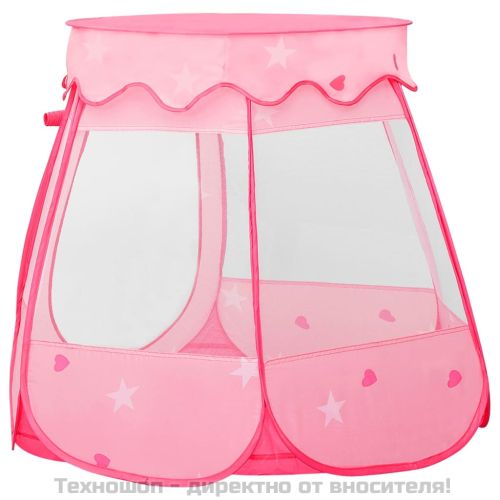 Детска палатка за игра с 250 топки розово 102x102x82 см