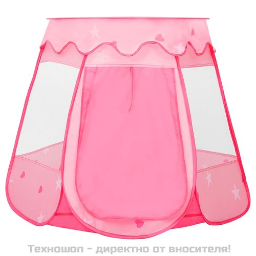 Детска палатка за игра с 250 топки розово 102x102x82 см