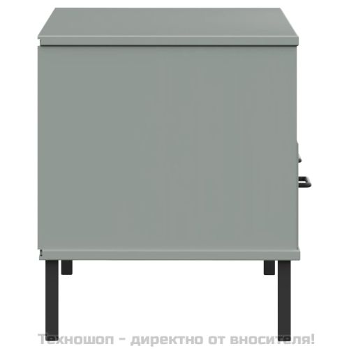 ТВ шкаф с метални крака сив бор масив OSLO