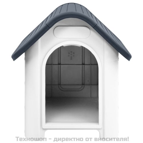Кучешка къщичка, сива, 59x75x66 см, полипропилен