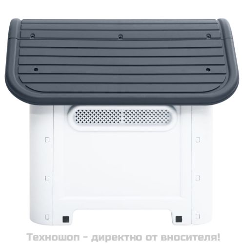 Кучешка къщичка, сива, 59x75x66 см, полипропилен