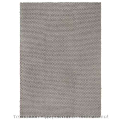 Килим правоъгълен сив 160x230 см памук