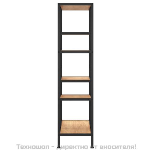 Етажерка за книги 80x30x120 см стомана и инженерно дърво