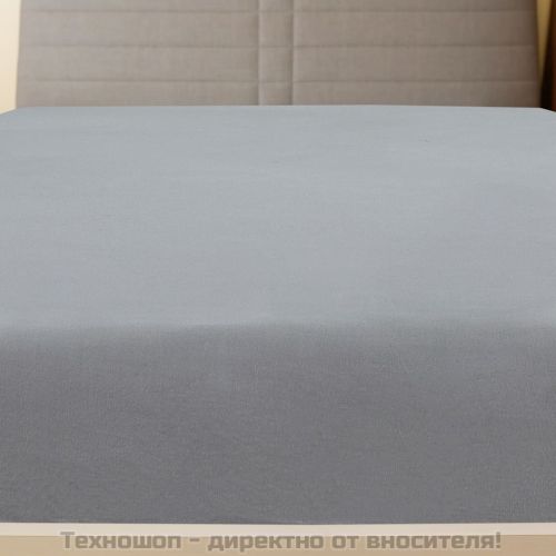 Чаршаф с ластик, сив, 160x200 см, памук