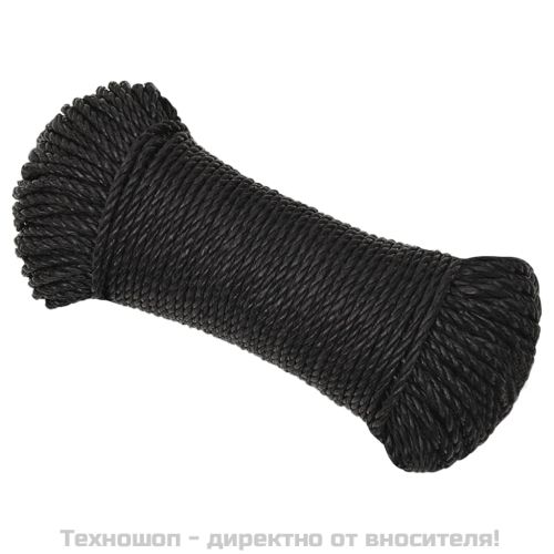 Работно въже черно 8 мм 50 м полипропилен