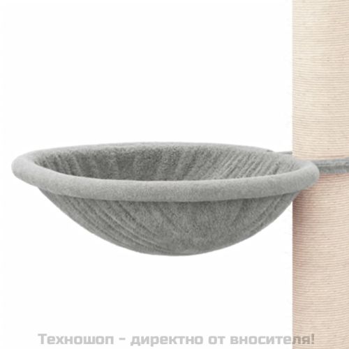 Котешко дърво със сизалени стълбове, светлосиво, 94,5 см