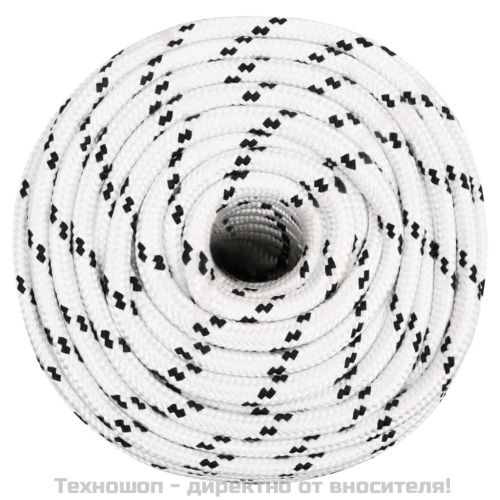 Плетено въже за лодка бяло 14 мм x 100 м полиестер