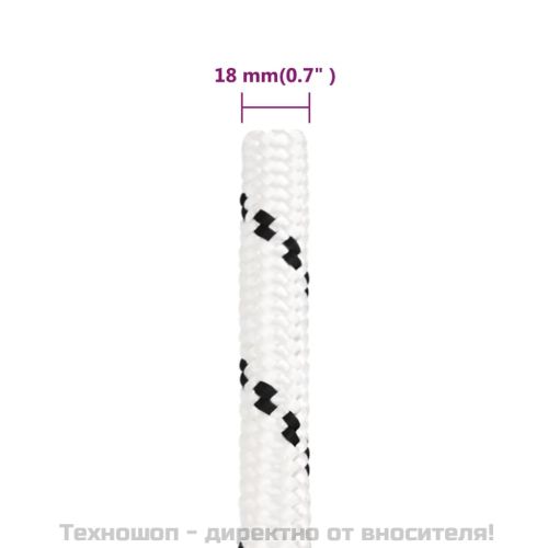 Работно въже бяло 18 мм 100 м полиестер