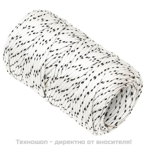 Плетено въже за лодка бяло 2 мм x 50 м полиестер