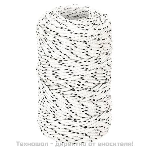 Плетено въже за лодка бяло 2 мм x 250 м полиестер
