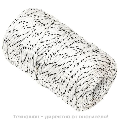 Плетено въже за лодка бяло 2 мм x 250 м полиестер