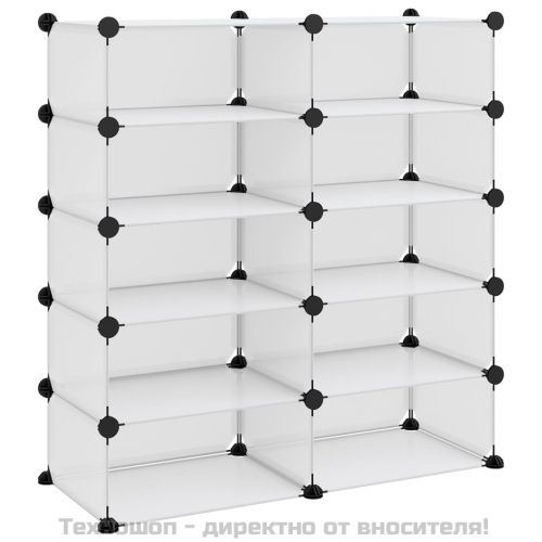 Етажерка за обувки, прозрачна, 84x32x88,5 см, PP