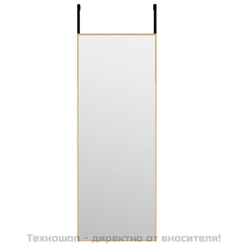Огледало за врата, златисто, 30x80 см, стъкло и алуминий