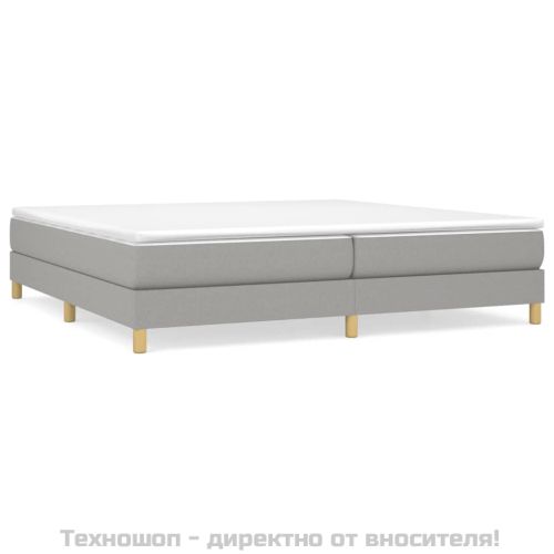 Боксспринг легло с матрак, светлосиво, 200x200 см, плат