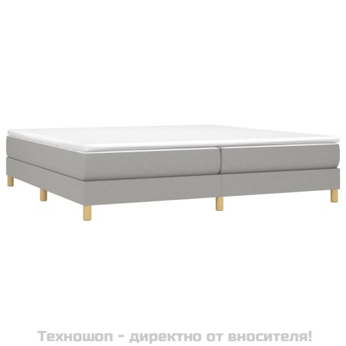 Боксспринг легло с матрак, светлосиво, 200x200 см, плат