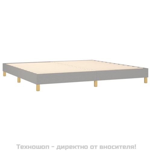Боксспринг легло с матрак, светлосиво, 200x200 см, плат