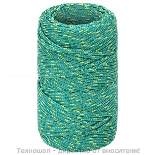 Въже за лодка зелено 2 мм 25 м полипропилен