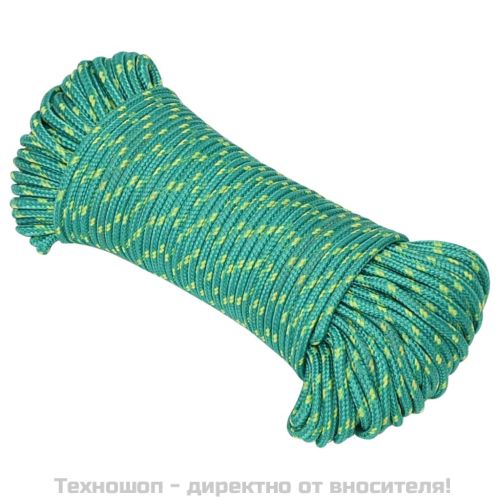 Въже за лодка зелено 3 мм 25 м полипропилен
