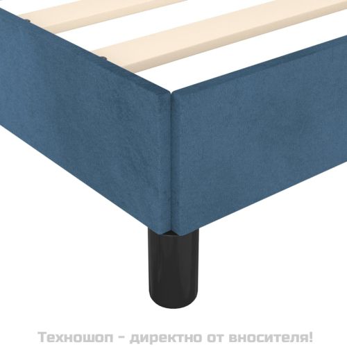 Рамка за легло без матрак, тъмносиня, 80x200 см, кадифе