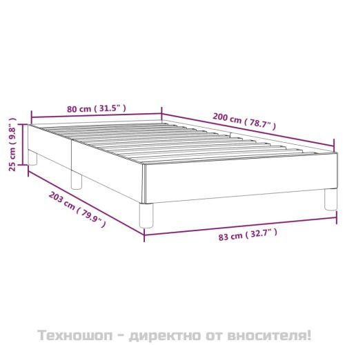 Рамка за легло без матрак, тъмносиня, 80x200 см, кадифе