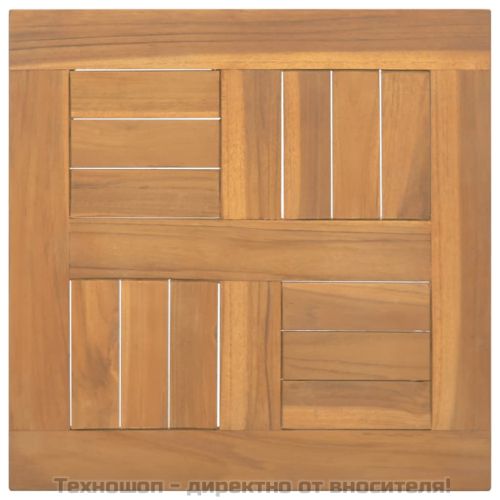 Квадратен плот за маса, 40x40x2,5 см, тиково дърво масив