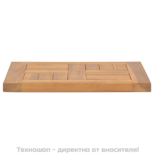 Квадратен плот за маса, 40x40x2,5 см, тиково дърво масив