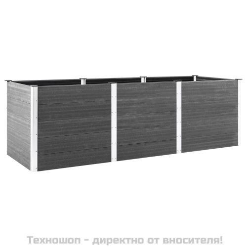 Градинска повдигната леха, сива, 300x50x91 см, WPC