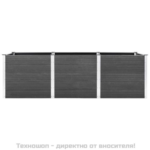 Градинска повдигната леха, сива, 300x50x91 см, WPC