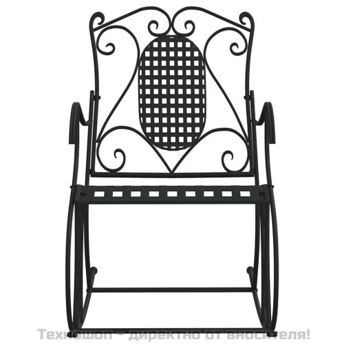 Люлееща се пейка, 84 см, черна, стомана
