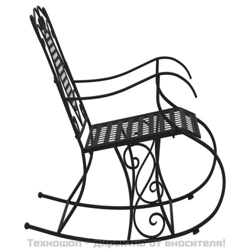 Люлееща се пейка, 84 см, черна, стомана