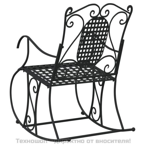 Люлееща се пейка, 84 см, черна, стомана