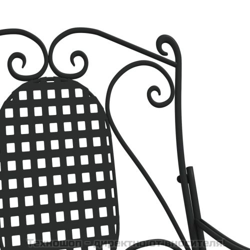 Люлееща се пейка, 84 см, черна, стомана