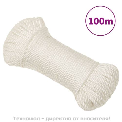 Работно въже бяло 6 мм 100 м полипропилен