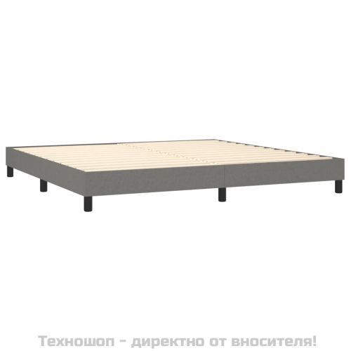 Боксспринг легло с матрак, тъмносиво, 200x200 см, плат