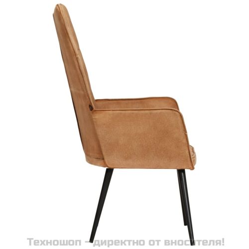 Wingback стол, кафяв, канава