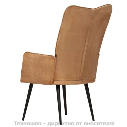 Wingback стол, кафяв, канава