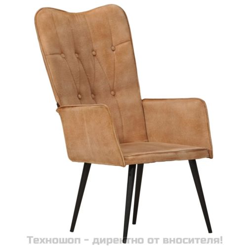 Wingback стол, кафяв, канава