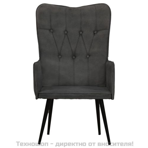 Wingback стол, черен, канава