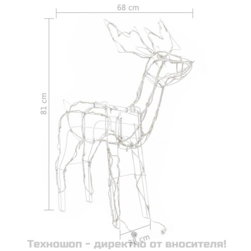 Коледна украса, 3 светещи елена, 229 LED лампички