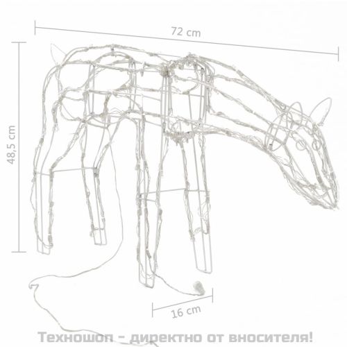 Коледна украса, 3 светещи елена, 229 LED лампички